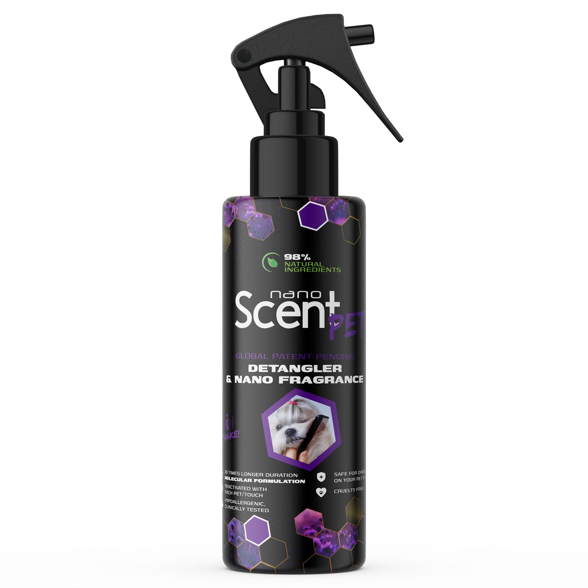 nanoSCENT Pet Detangler Spray – Leave-In Conditioner for Soft, Fresh-Smelling Fur